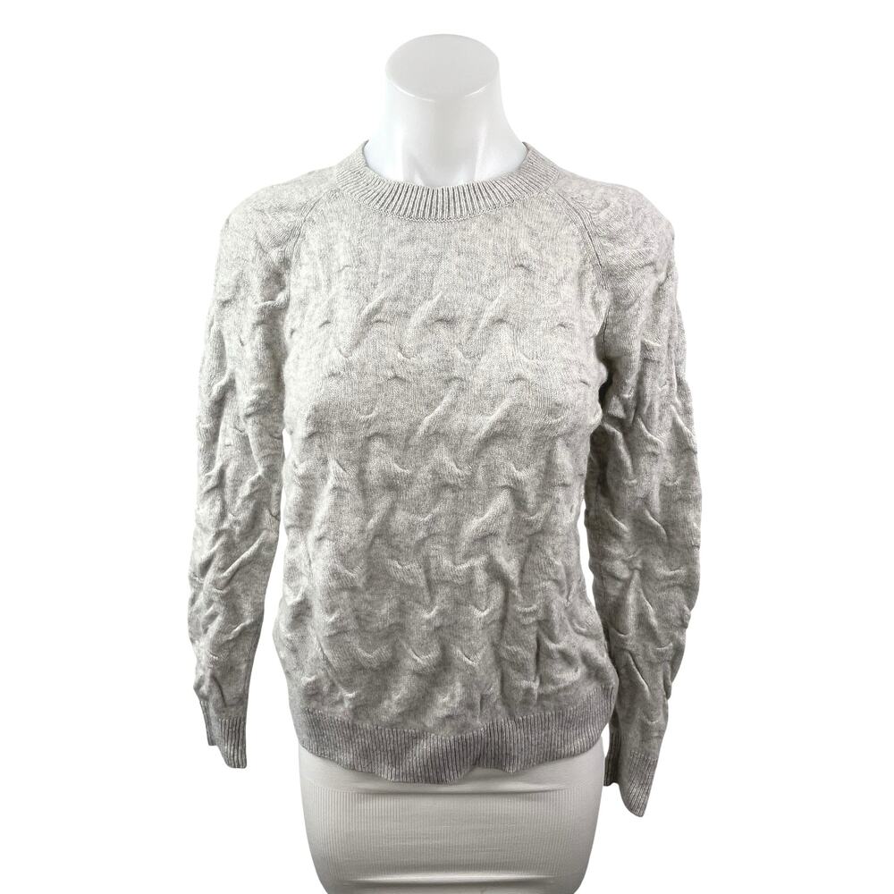 Theory 100% Cashmere Women's Gray Crew Neck Long Sleeve Classic Sweater Top Sz M